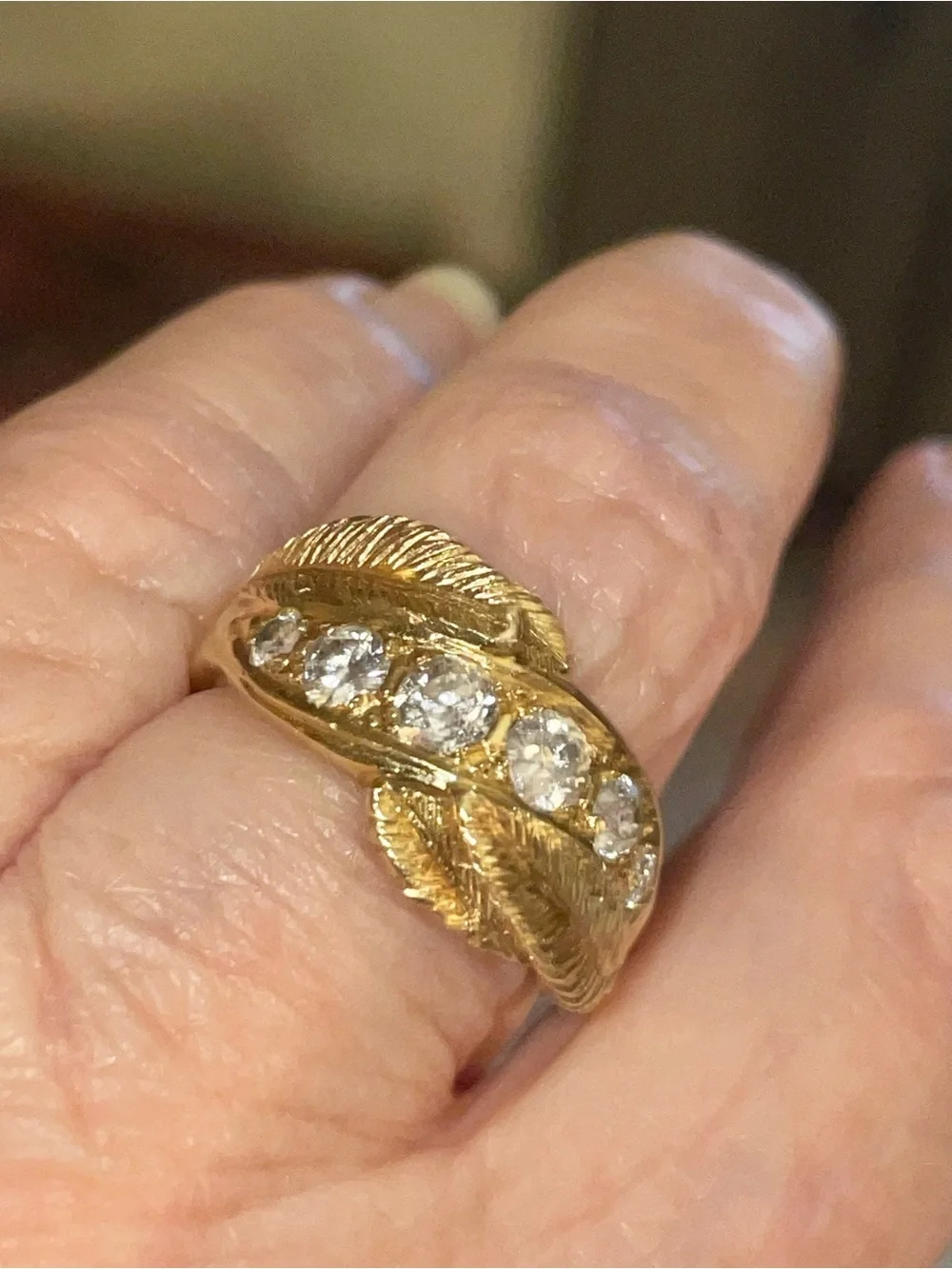 CUSTOM Vintage Solid 14k Yellow Gold .80 CT Mine Cut Genuine Diamond Ring OAK